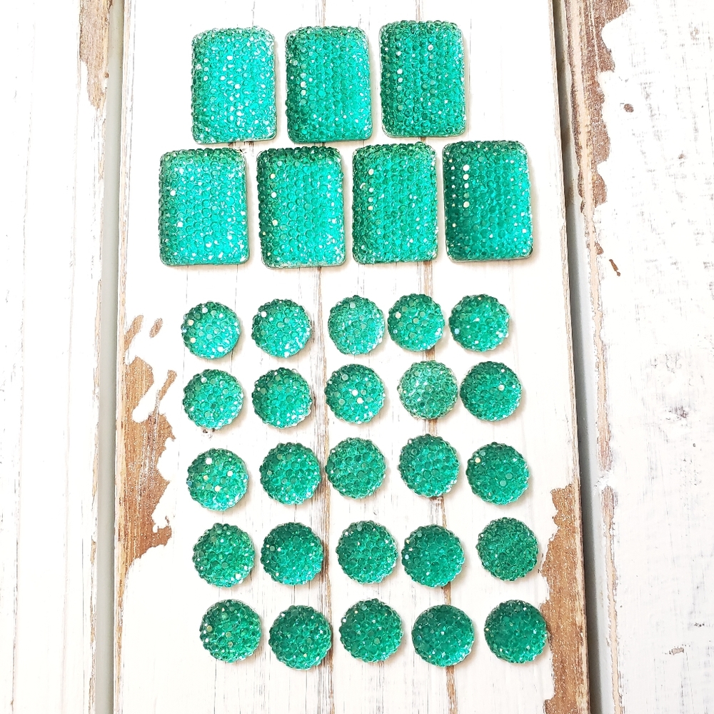 Turquoise Acrylic Flat Back Gems Jewels